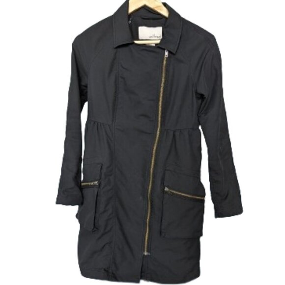 Aritzia Jackets & Blazers - Wilfred Aritzia Black Car Length Coat with Assymetrical Zipper